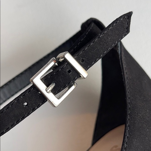 Schutz Enida Black Nubuck Ankle Strap Heels NEW - Picture 8 of 12